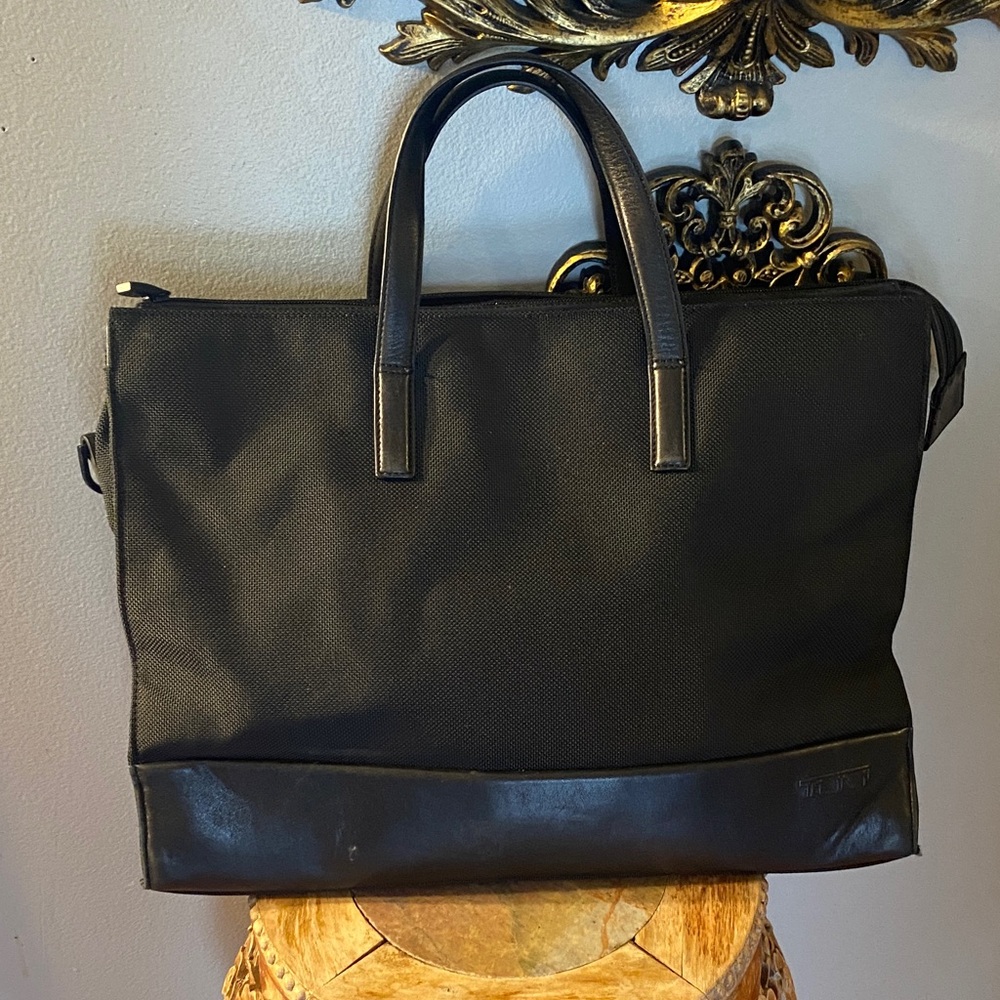 🖤Tumi Nylon Leather Briefcase 43009D3  Black🖤😎